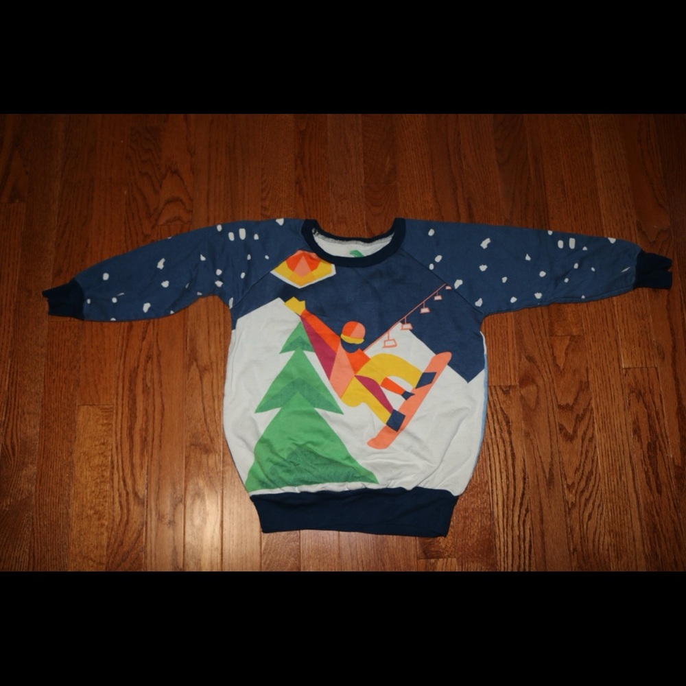 Imagine Greenwear Crewneck Ski Design Boys 4/5